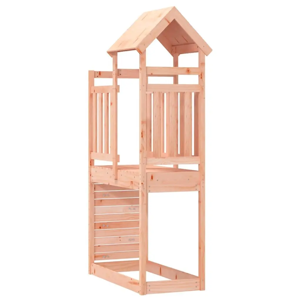 Wooden Play Tower Solid Douglas Wood Outdoor Playground Rockwall Climbing Frame Brown 53 x 110.5 x 214 cm