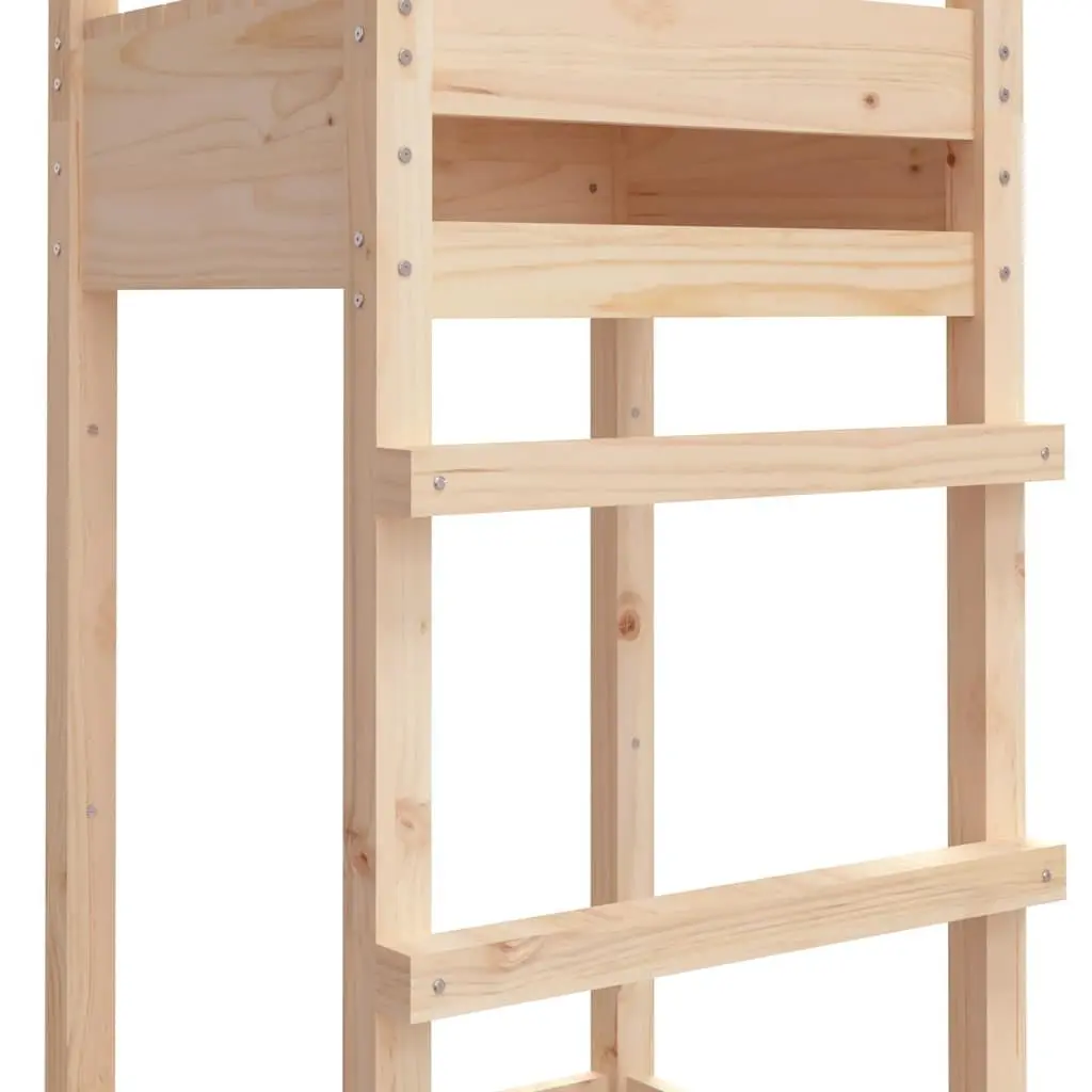 Solid Wood Pine Play Tower Outdoor Playground Climbing Frame 53 x 46.5 x 169 cm Brown