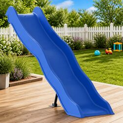 Blue Play Slide for Gardens: Practical Outdoor Fun 169x38.5cm
