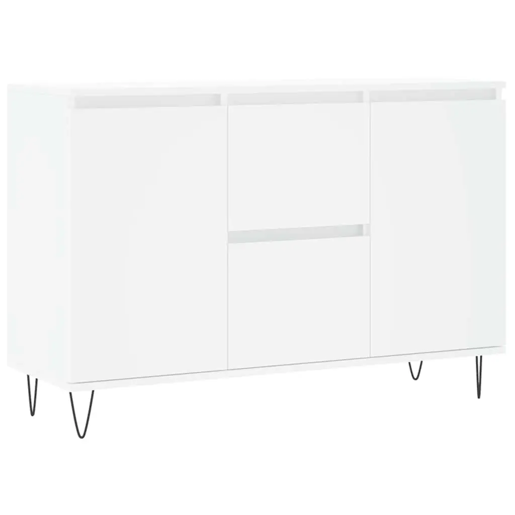 Sideboard White 101.5x35x70 cm Storage Cabinet Buffet Furniture Engineered Wood