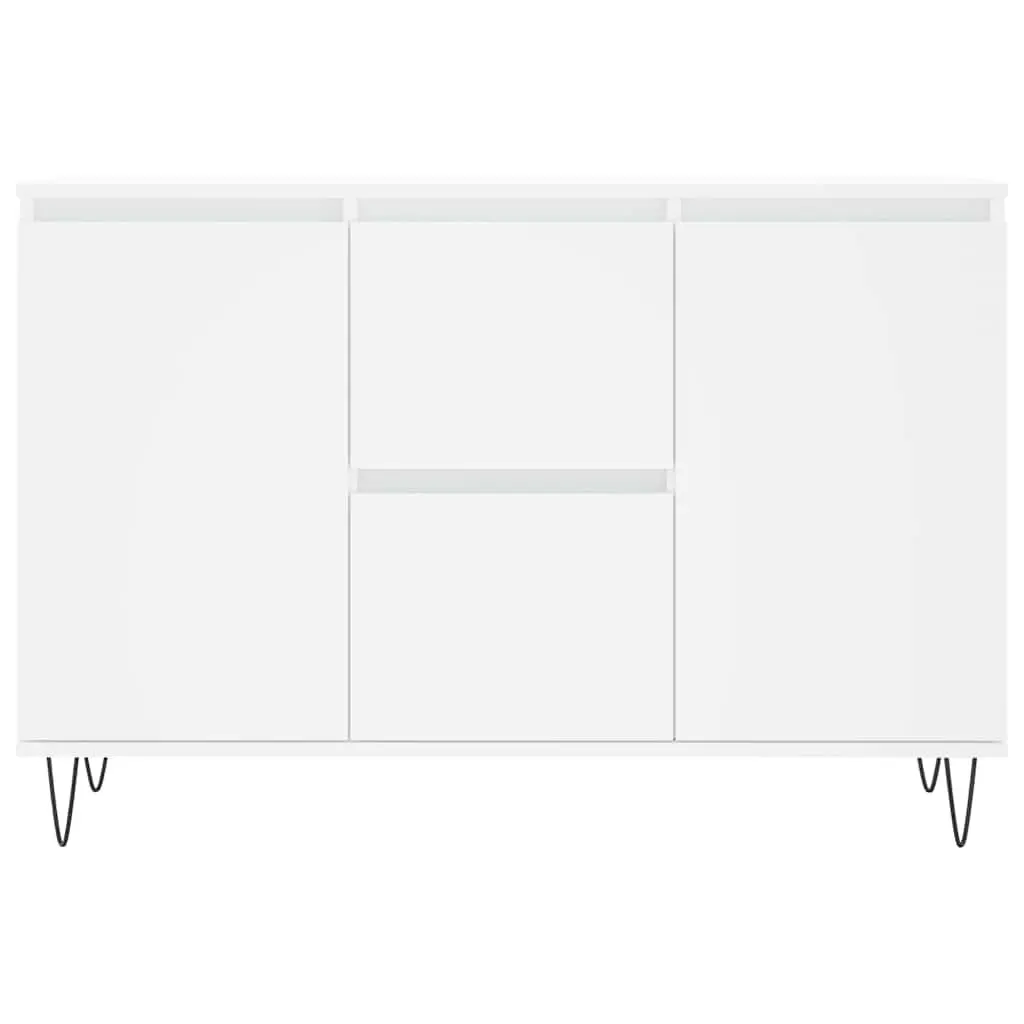 Sideboard White 101.5x35x70 cm Storage Cabinet Buffet Furniture Engineered Wood