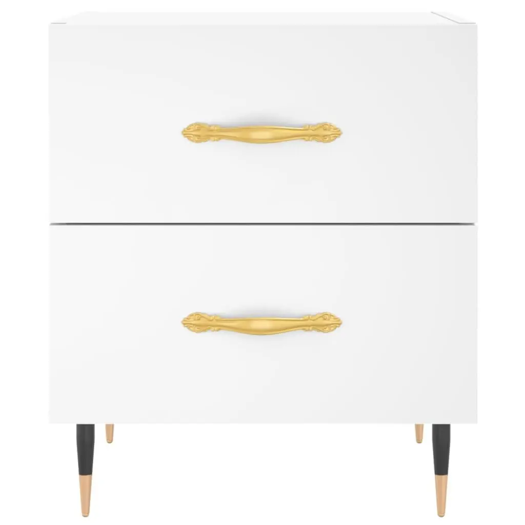 Bedside Cabinet Engineered Wood White 40x35x47.5cm