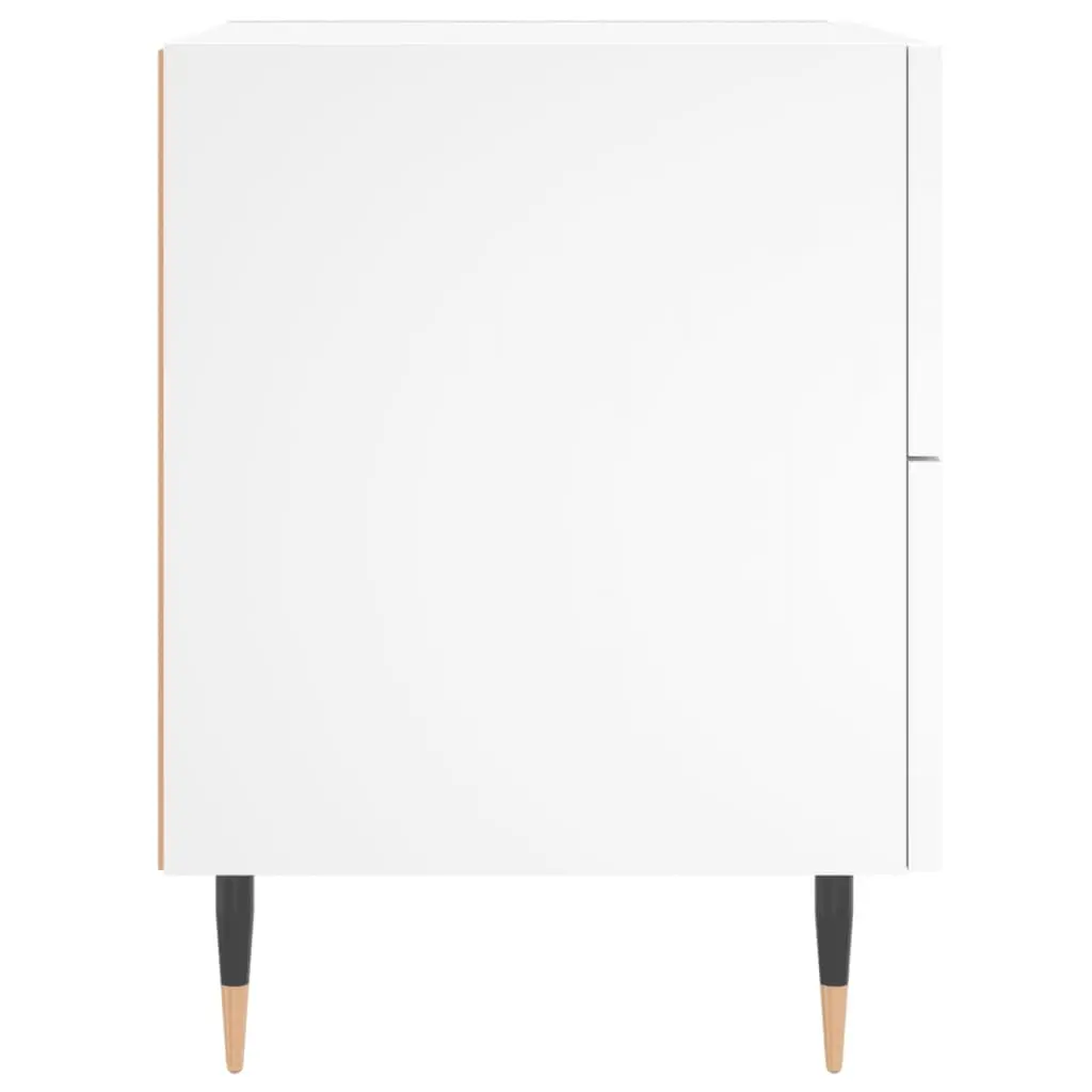 Bedside Cabinet Engineered Wood White 40x35x47.5cm