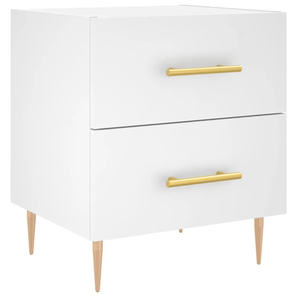 Bedside Cabinet Engineered Wood 40 x 35 x 47.5 cm White