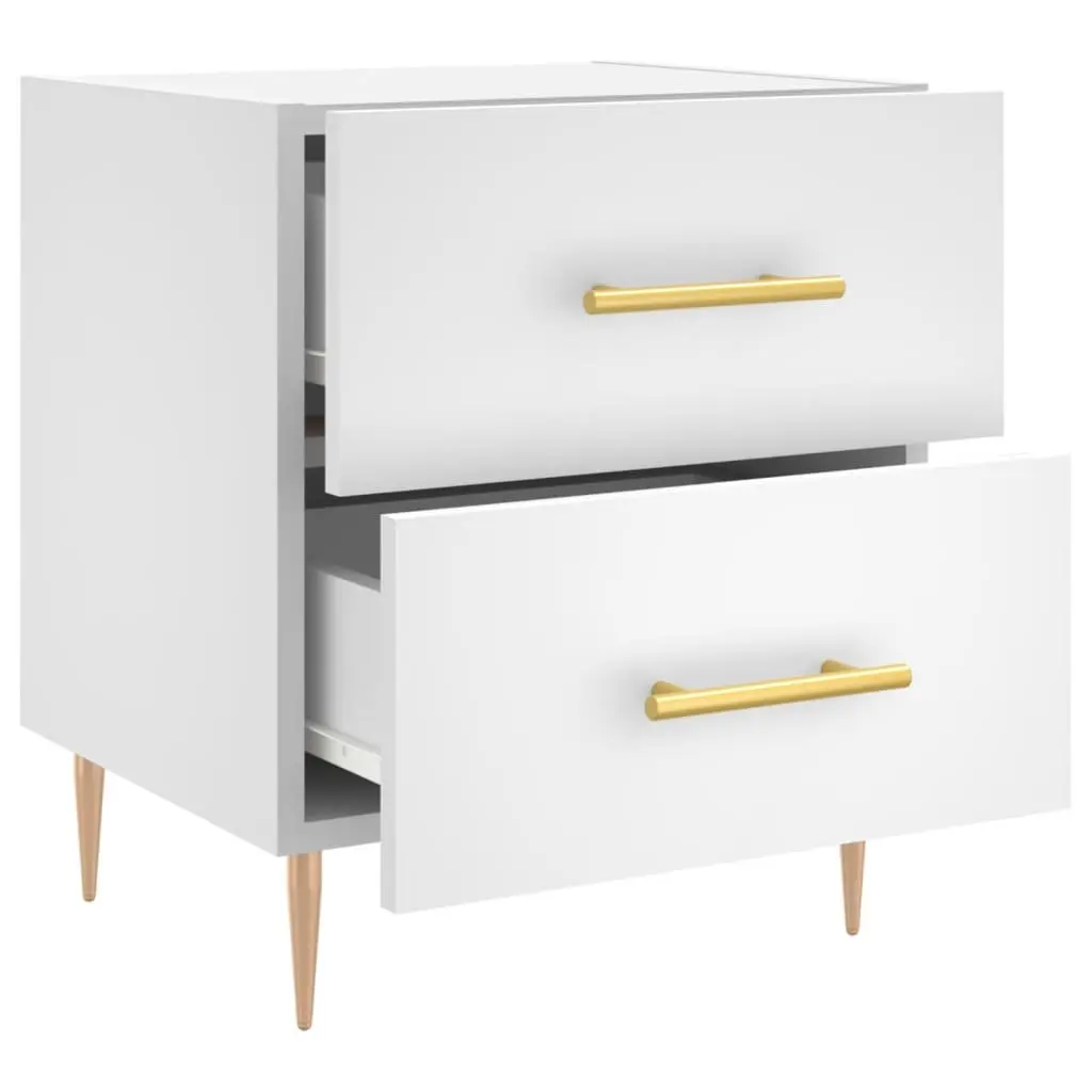 Bedside Cabinet Engineered Wood 40 x 35 x 47.5 cm White