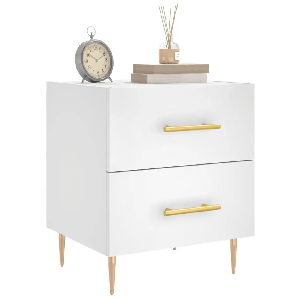 Bedside Cabinet Engineered Wood 40 x 35 x 47.5 cm White