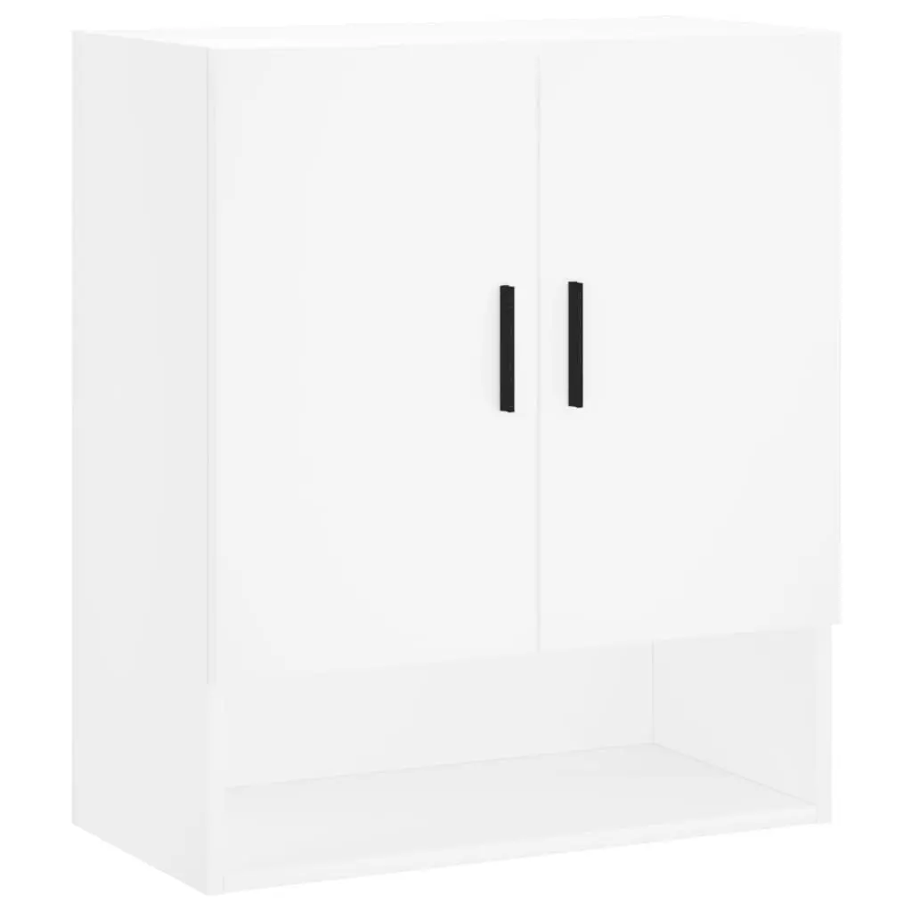 Wall-Mounted Storage Cabinet White 60x31x70cm Floating Shelves Engineered Wood