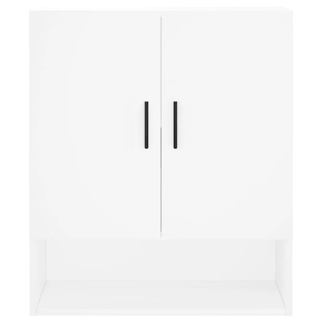 Wall-Mounted Storage Cabinet White 60x31x70cm Floating Shelves Engineered Wood