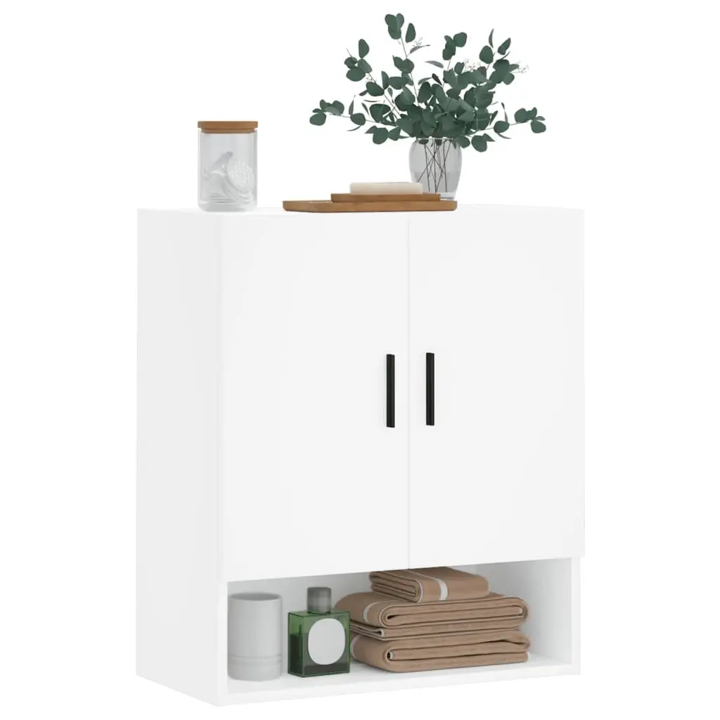 Wall-Mounted Storage Cabinet White 60x31x70cm Floating Shelves Engineered Wood