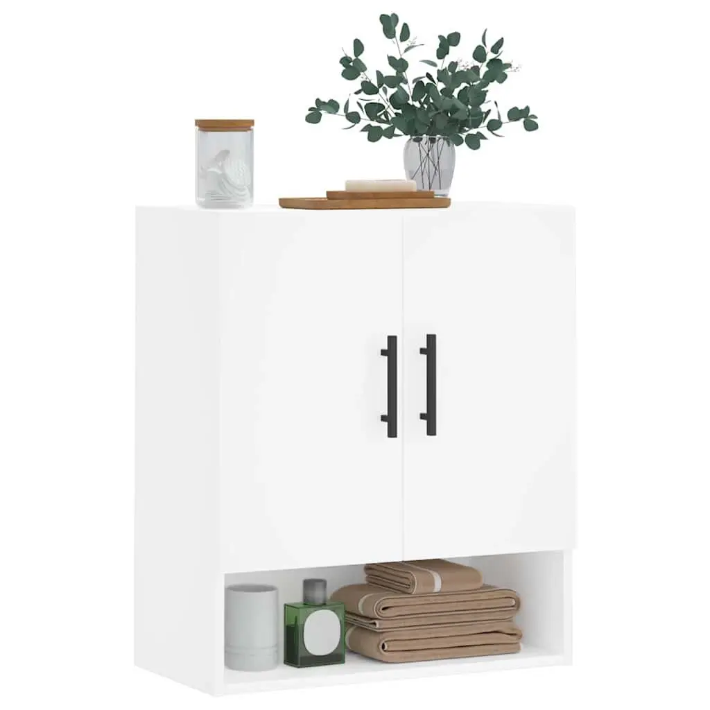 Wall Cabinet Storage Engineered Wood 60x31x70cm White