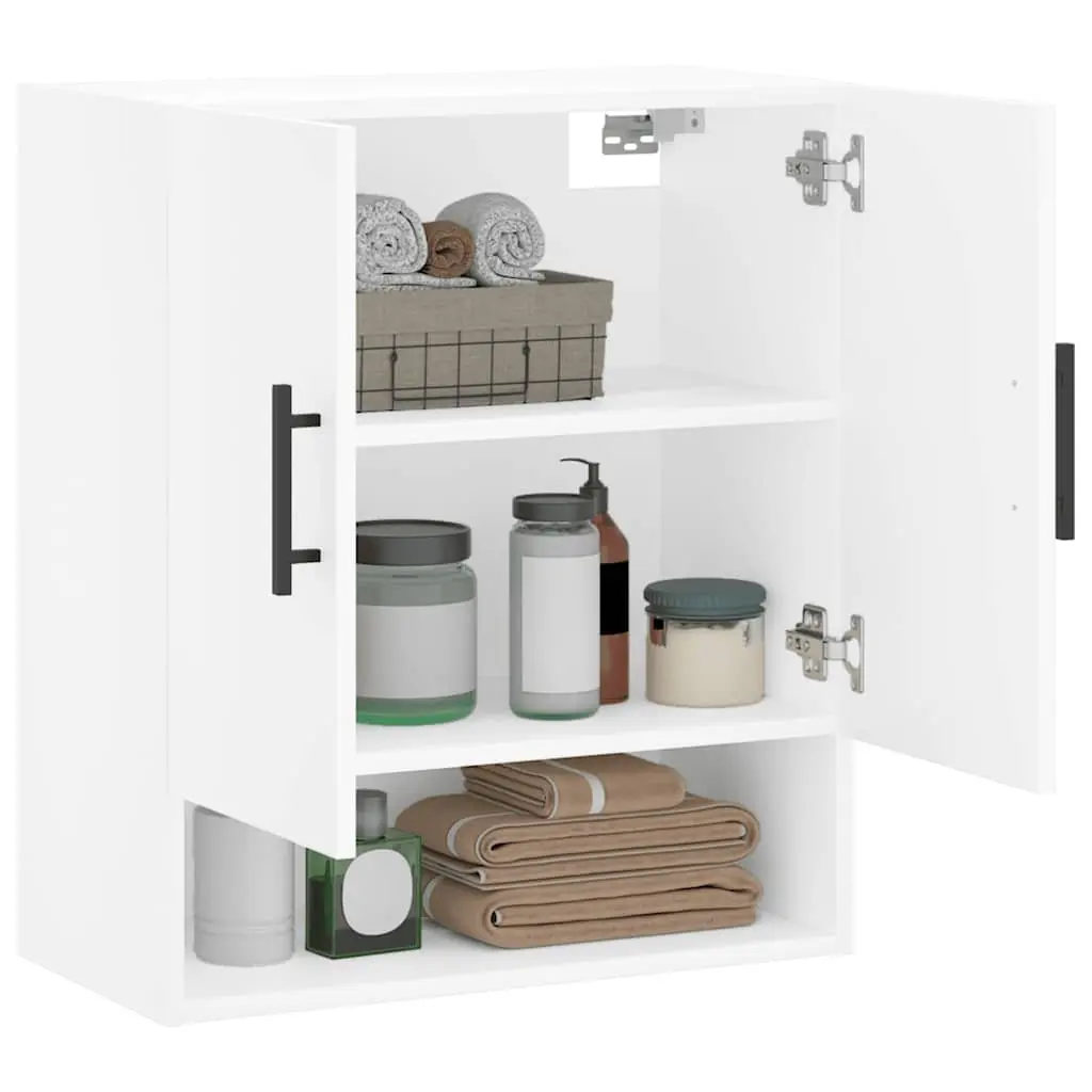 Wall Cabinet Storage Engineered Wood 60x31x70cm White