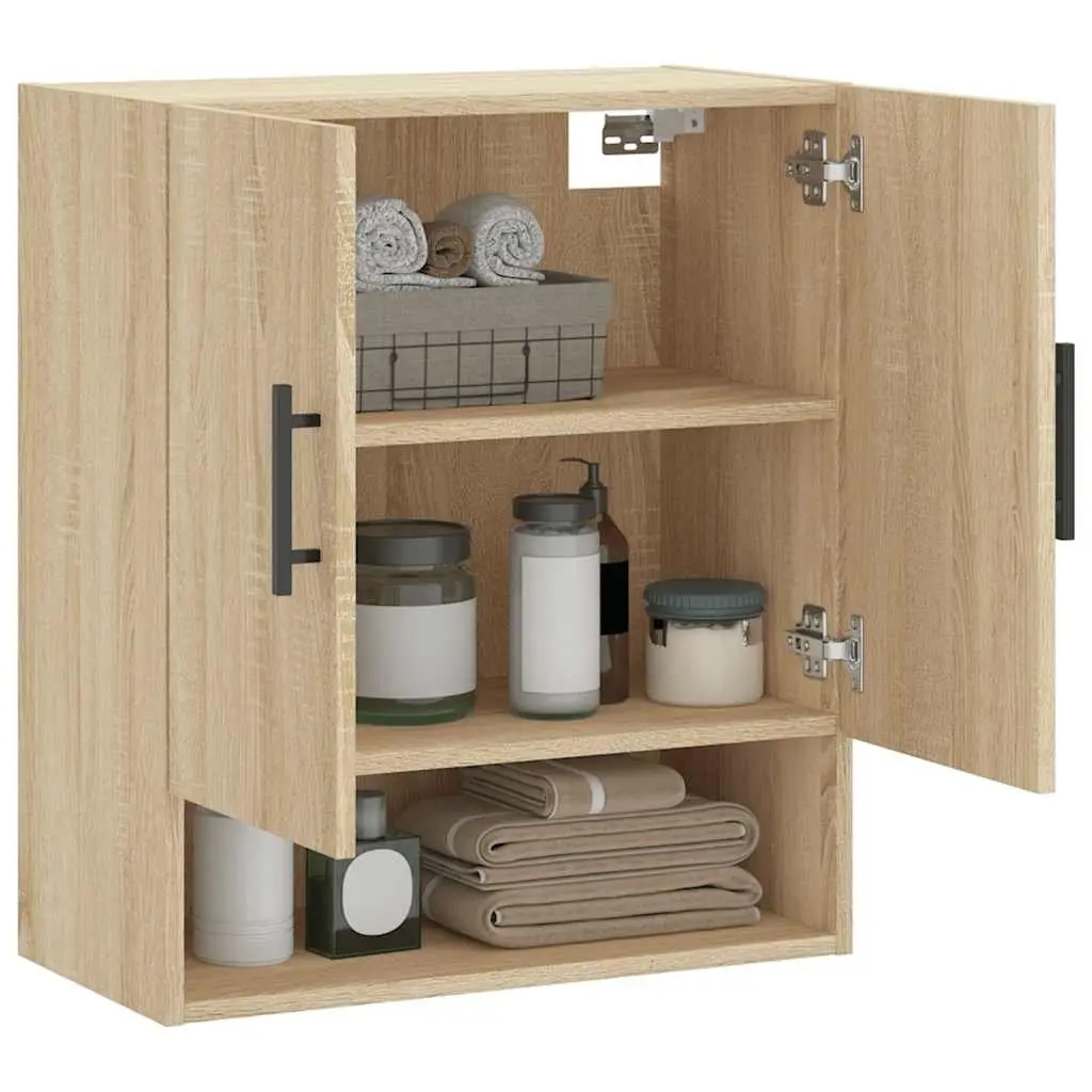 Wall Mounted Cabinet Storage Engineered Wood Brown 60x31x70 cm Sonoma Oak
