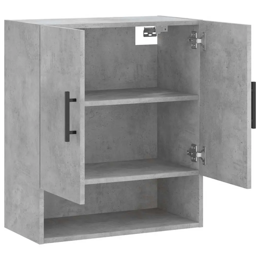 Wall Storage Cabinet Grey 60x31x70 cm Floating Shelves Engineered Wood Home