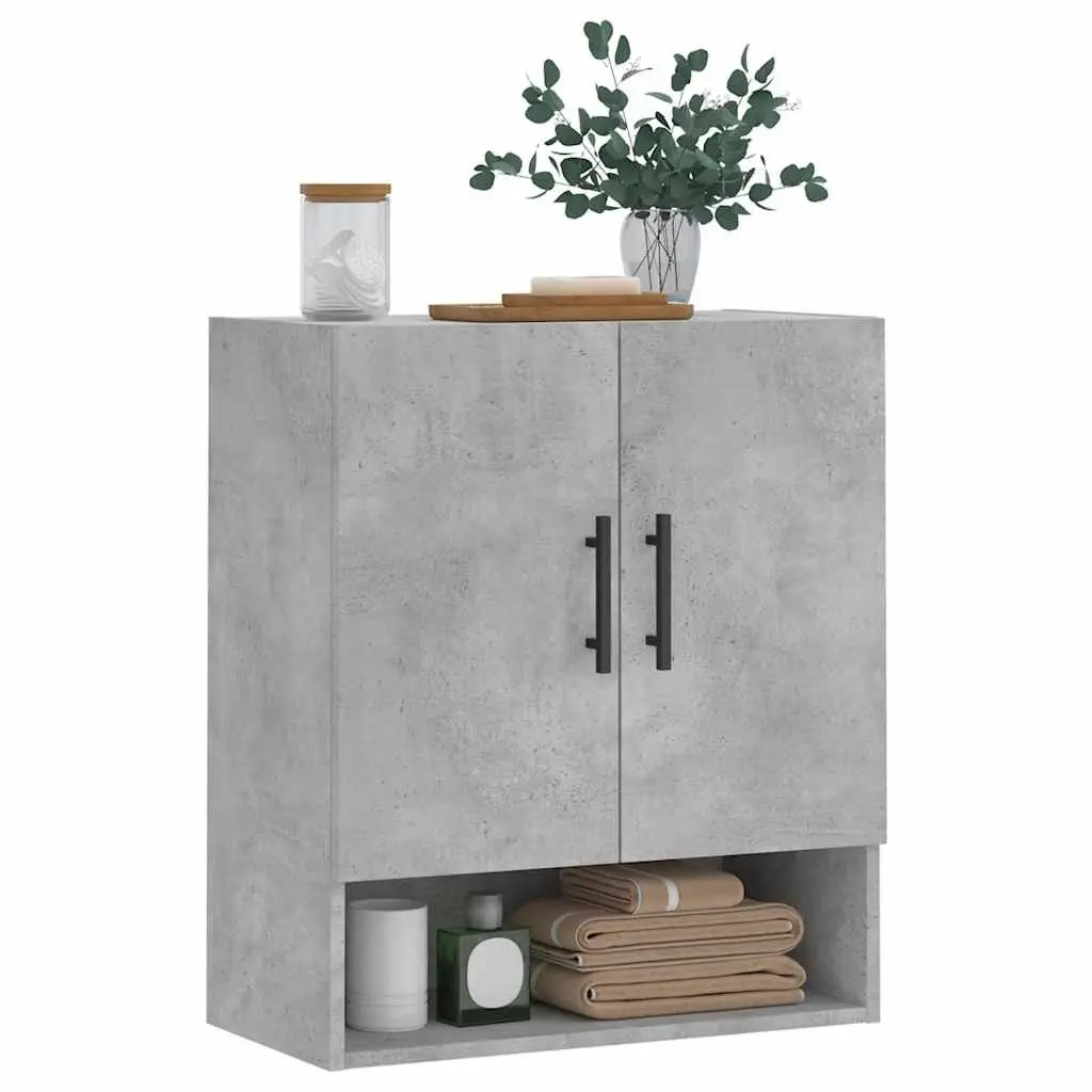 Wall Storage Cabinet Grey 60x31x70 cm Floating Shelves Engineered Wood Home