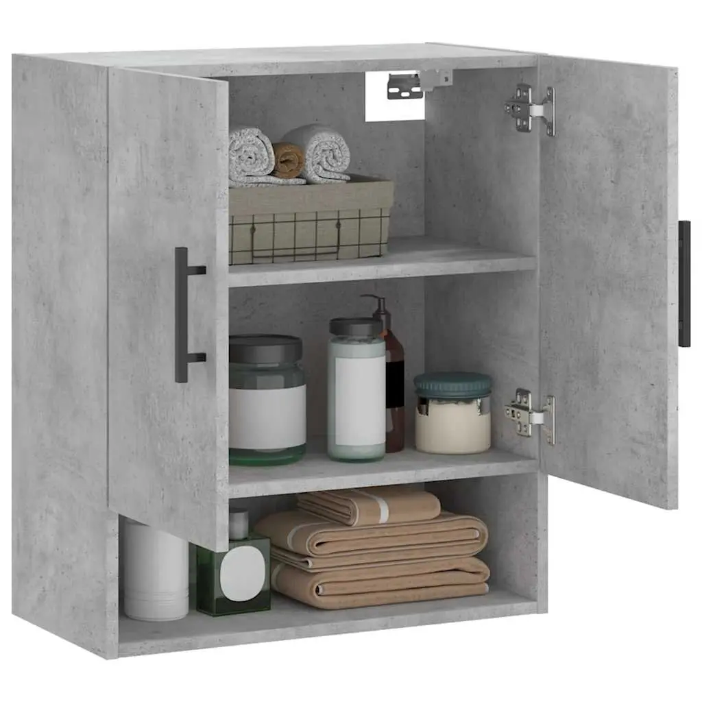 Wall Storage Cabinet Grey 60x31x70 cm Floating Shelves Engineered Wood Home
