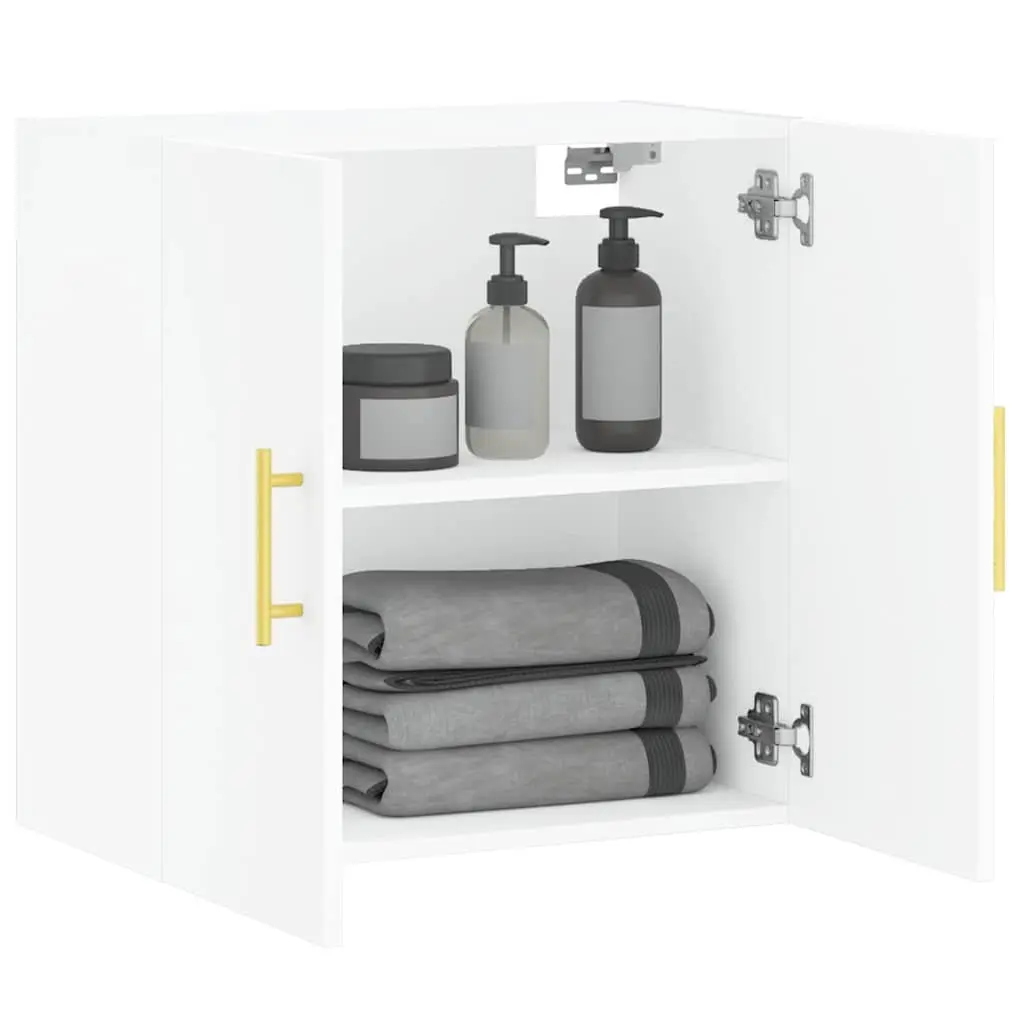 Wall Mounted Storage Cabinet White 60x31x60 cm Floating Shelf Organiser