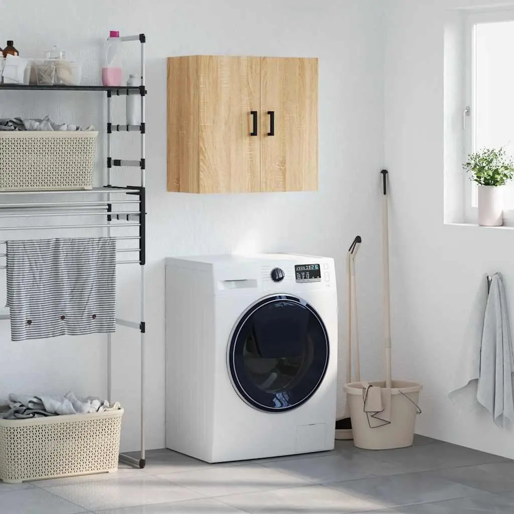 Wall Cabinet Storage Organizer Floating Engineered Wood Brown 60x31x60cm