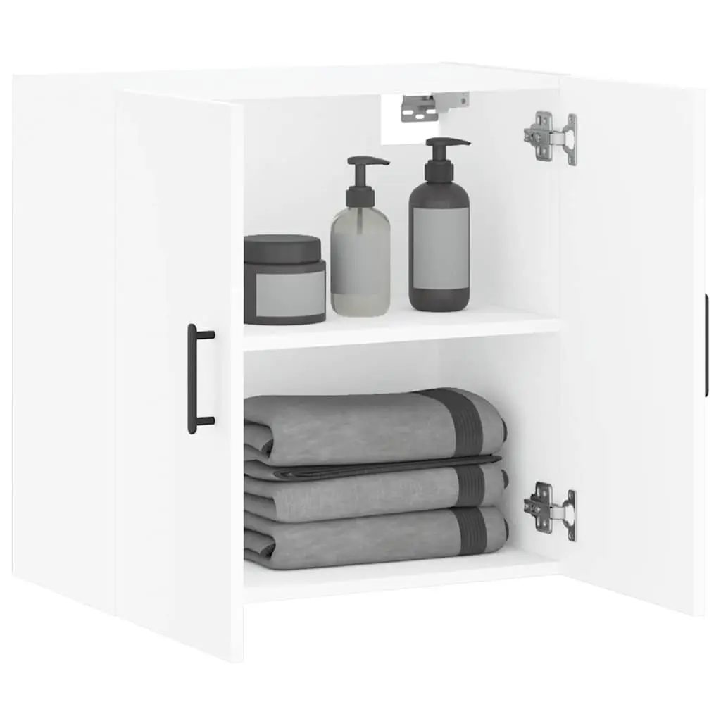 Wall-Mounted Storage Cabinet White 60x31x60cm Floating Shelf Organiser