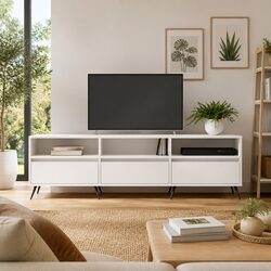 Functional TV Cabinet 150x30x44.5 cm for Living Rooms