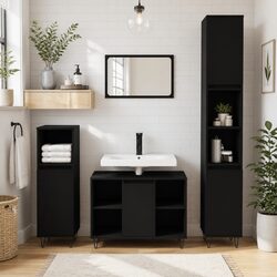 Versatile Black Bathroom Cabinet - Ideal for Storage Needs