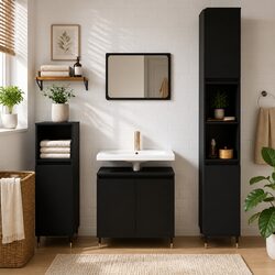 Functional Black Bathroom Cabinet for Organized Spaces