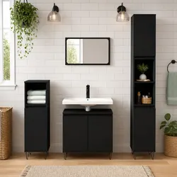 Functional Black Bathroom Storage Solution