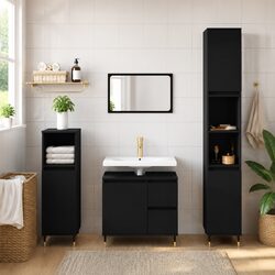 Black Bathroom Vanity with Drawers