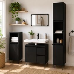 Black Bathroom Cabinet for Space Efficiency