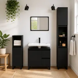 Functional Black Bathroom Cabinet for Organized Spaces