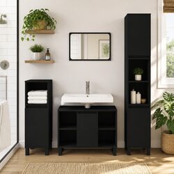 Functional Black Storage Unit for Your Bathroom