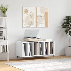 Functional White Record Cabinet for Home Audio Needs