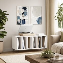 White Record Cabinet for Home Use