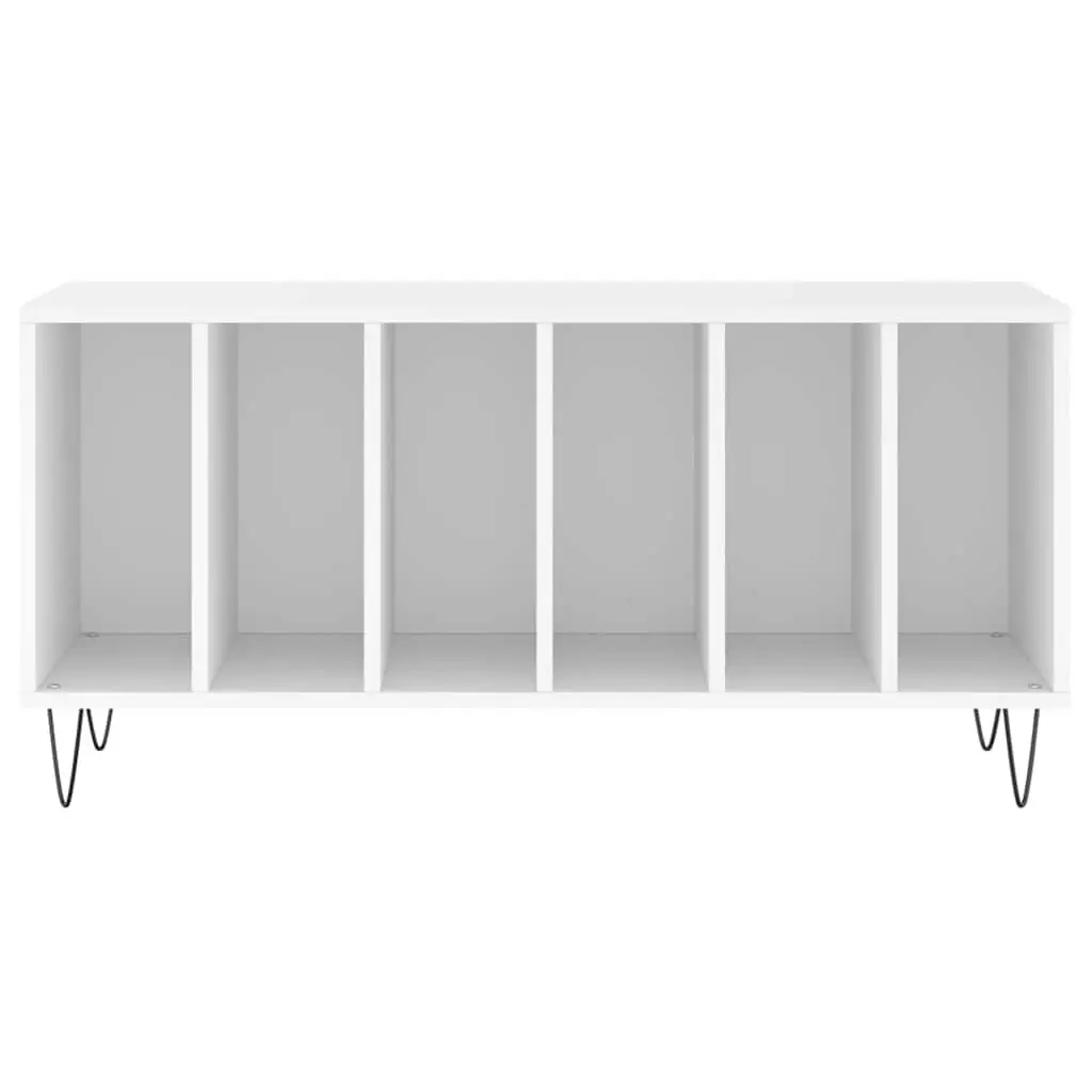 Record Cabinet Engineered Wood White Storage Unit for Vinyl LP Display