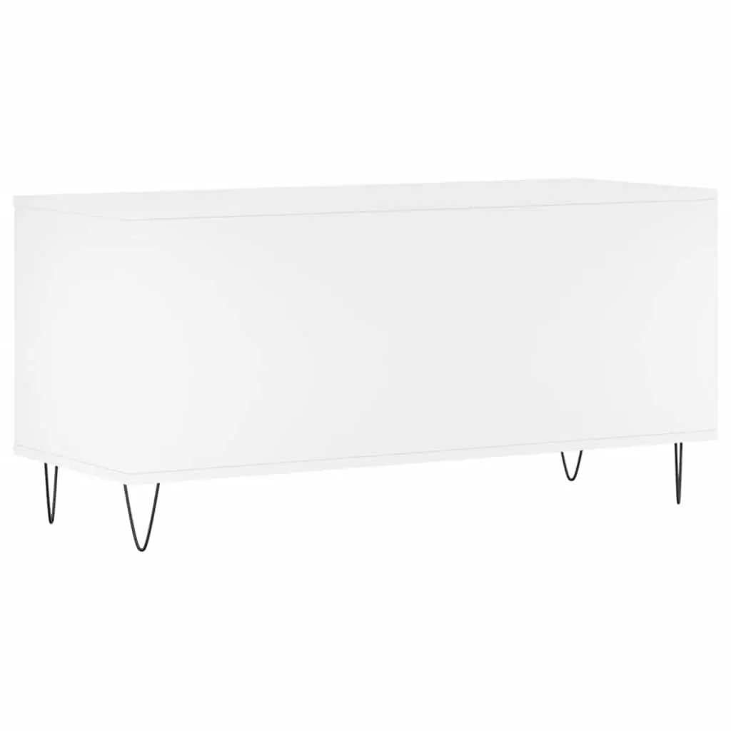 Record Cabinet Engineered Wood White Storage Unit for Vinyl LP Display