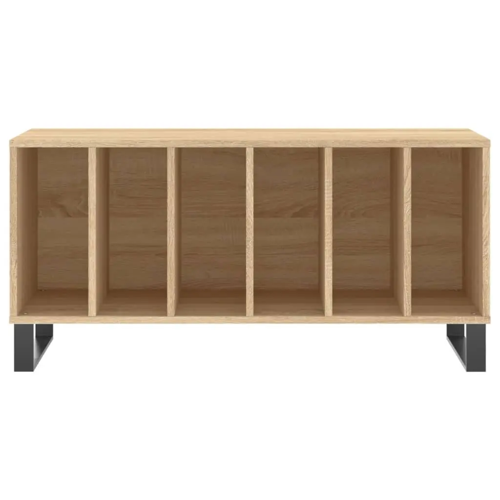 Vinyl Record Storage Cabinet Engineered Wood Brown Sonoma Oak Media Display Unit 100x38x48cm