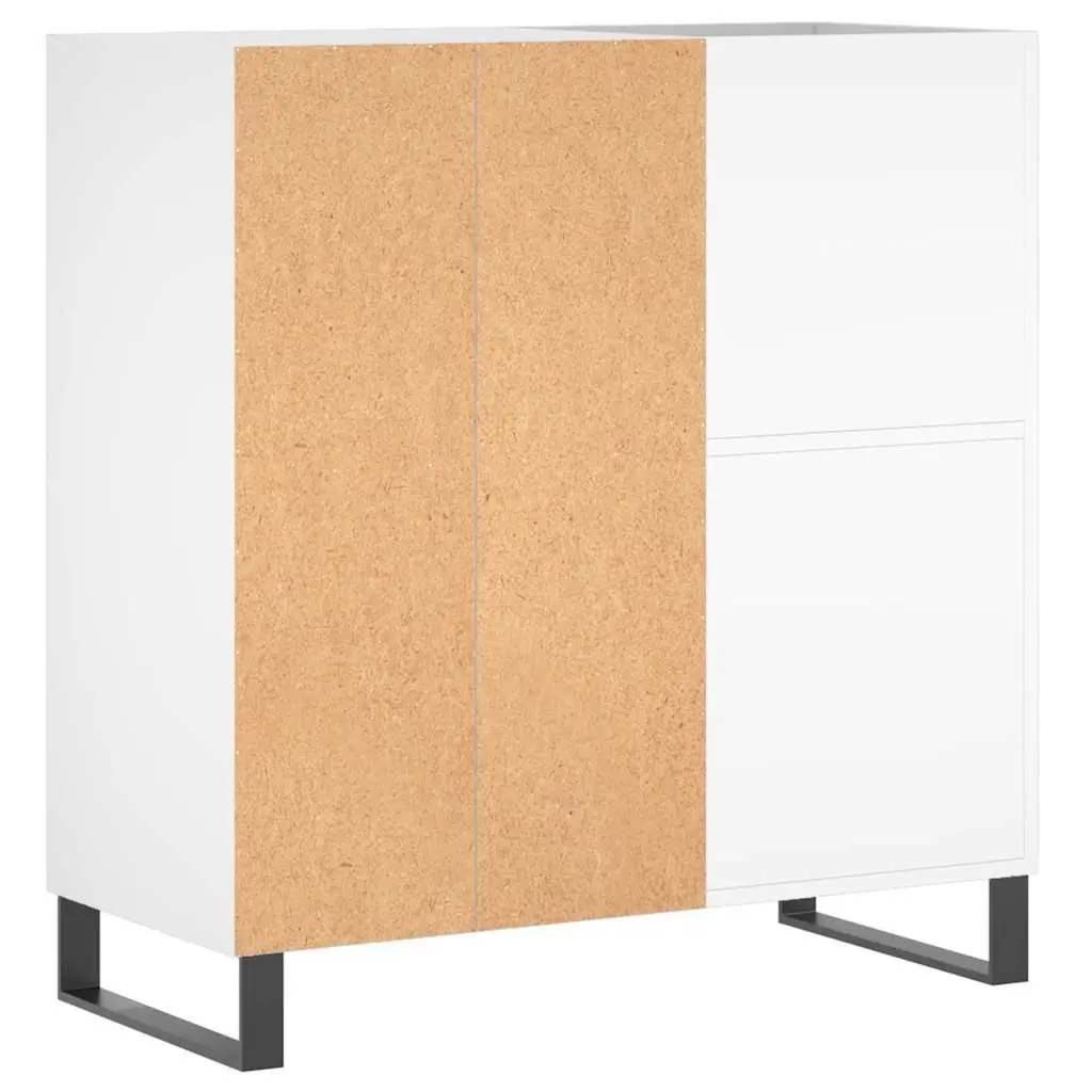 Record Cabinet Engineered Wood White Storage Media Vinyl LP Organizer