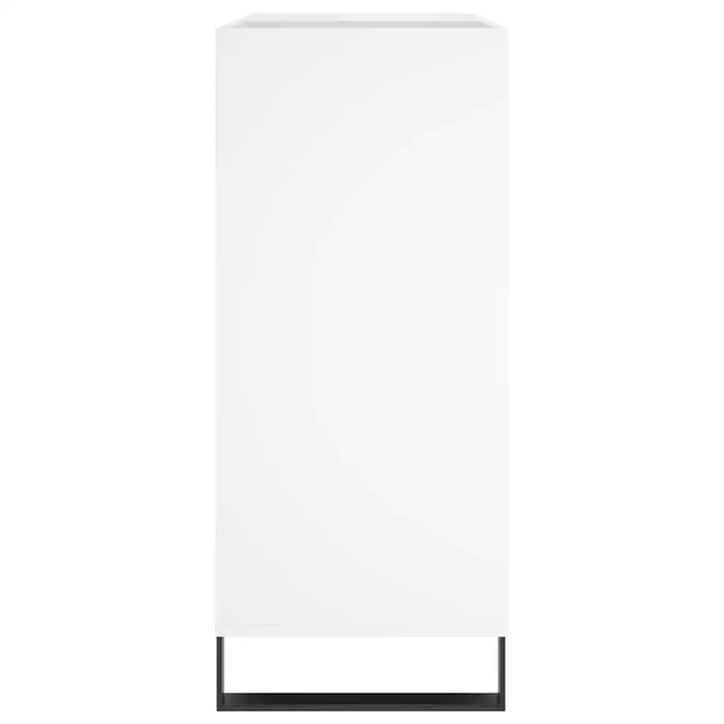 Record Cabinet Engineered Wood White Storage Media Vinyl LP Organizer