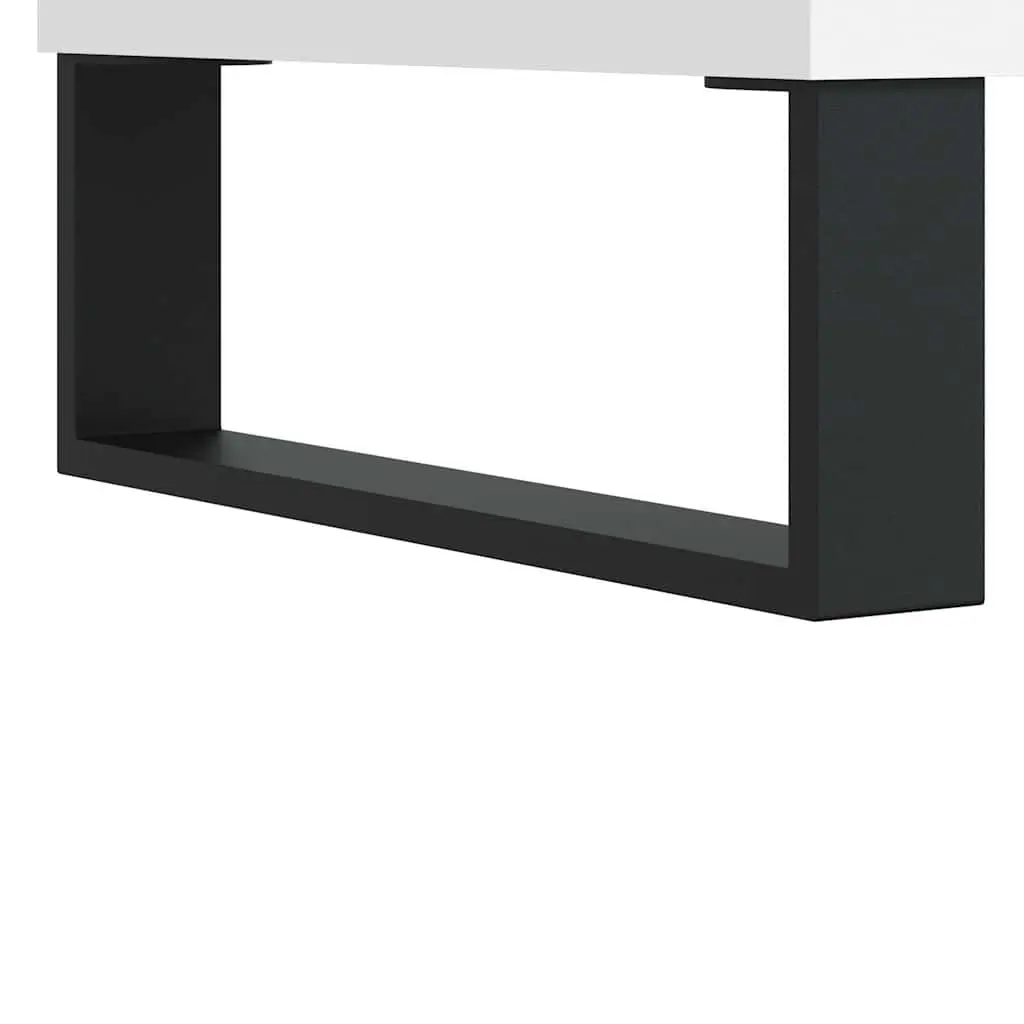Record Cabinet Engineered Wood White Storage Media Vinyl LP Organizer