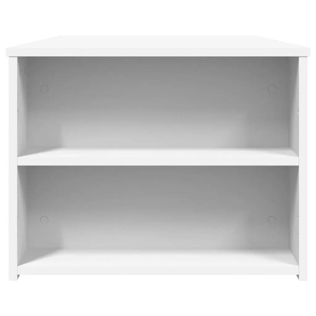 Coffee Table White Engineered Wood 102x55x42cm Storage Compartment Living Room Furniture
