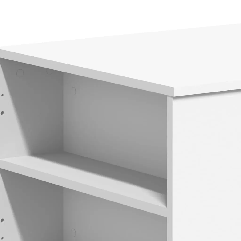 Coffee Table White Engineered Wood 102x55x42cm Storage Compartment Living Room Furniture
