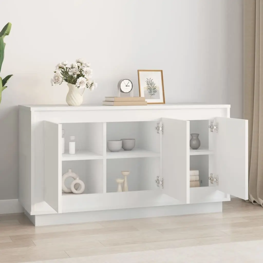 Sideboard Engineered Wood 102x35x55 cm White Storage Cabinet 6 Compartments