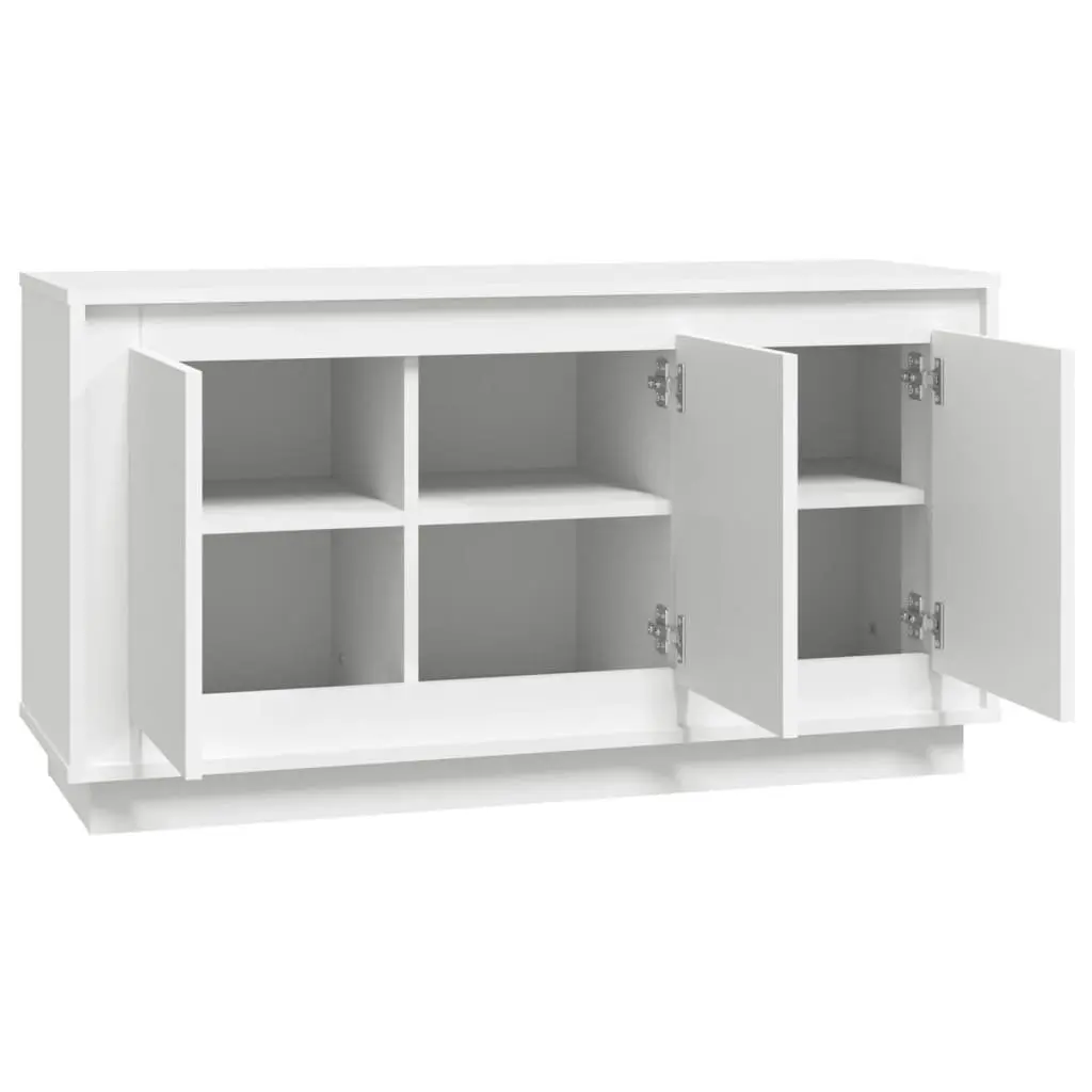 Sideboard Engineered Wood 102x35x55 cm White Storage Cabinet 6 Compartments