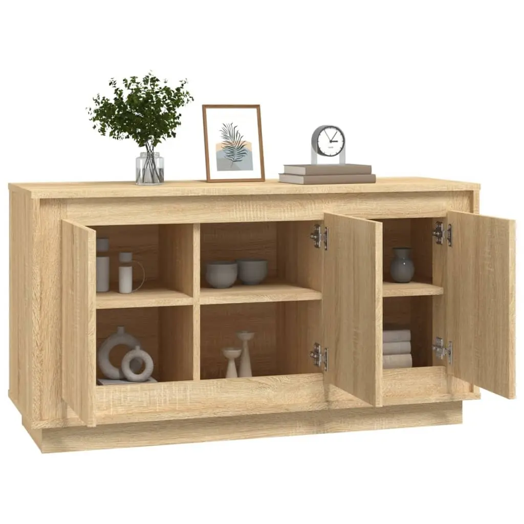 Sideboard Brown Engineered Wood Cabinet 102x35x55cm Storage Buffet Cupboard