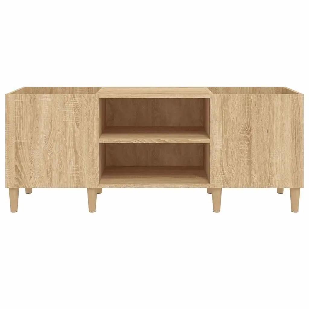 Vinyl LP Organizer Cabinet Engineered Wood Sonoma Oak Brown 121 x 38 x 48 cm Storage Media Furniture