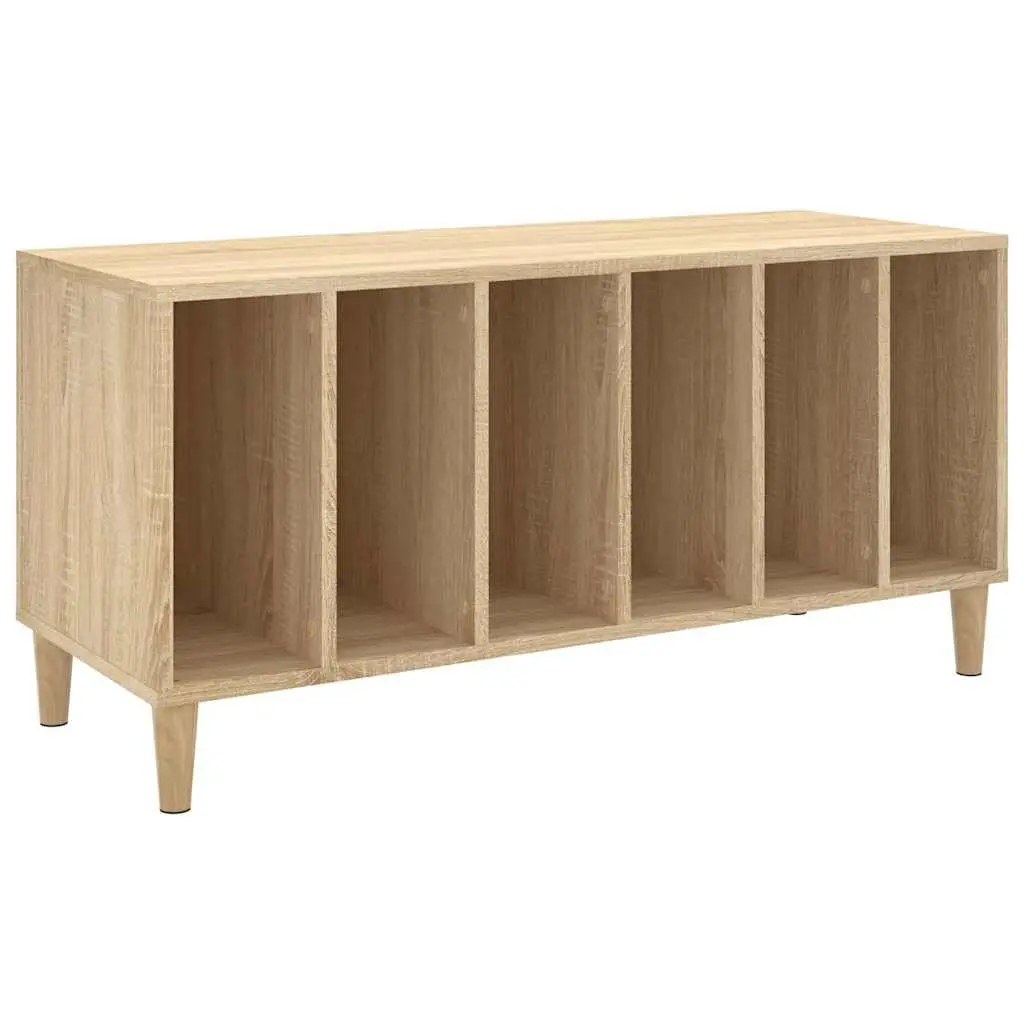 Vinyl LP Organizer Cabinet Engineered Wood Brown Storage Display 100x38x48cm