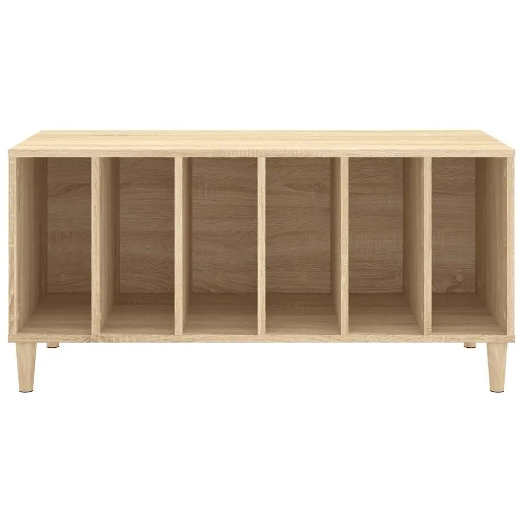 Vinyl LP Organizer Cabinet Engineered Wood Brown Storage Display 100x38x48cm