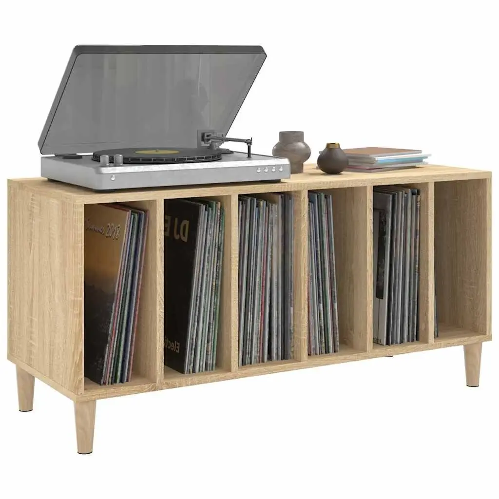 Vinyl LP Organizer Cabinet Engineered Wood Brown Storage Display 100x38x48cm