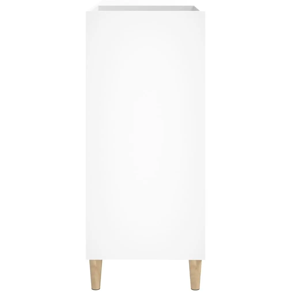 Record Cabinet Engineered Wood White Storage Vinyl LP Display Case