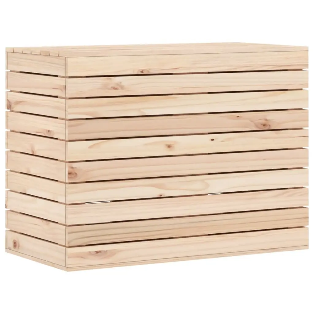 Wooden Laundry Basket with Lid 88.5x44x66 cm Storage Organiser Brown