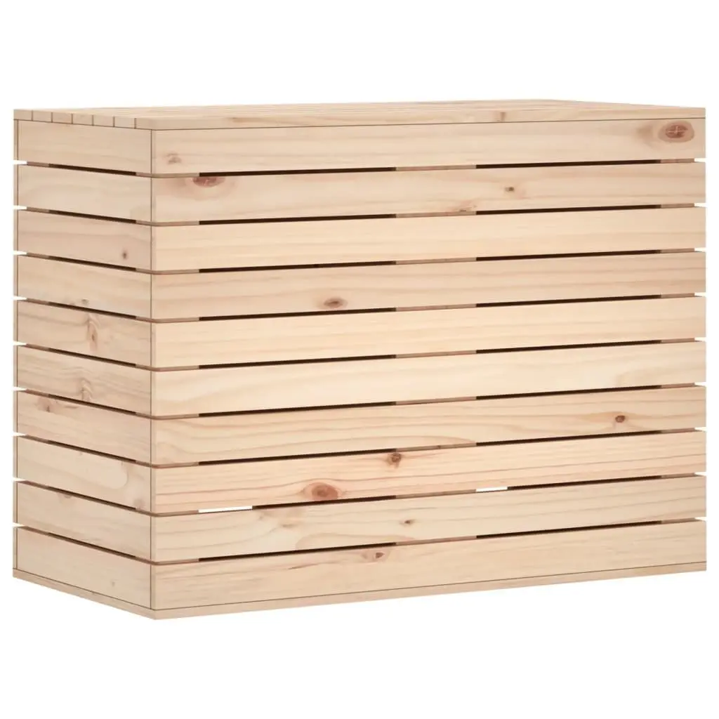 Wooden Laundry Basket with Lid 88.5x44x66 cm Storage Organiser Brown
